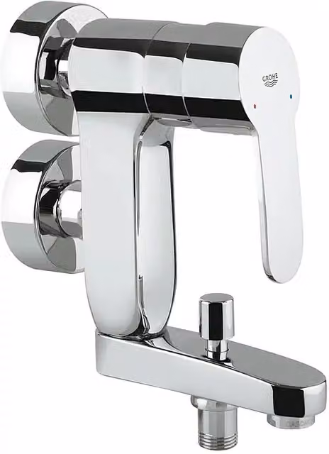Grifo monomando para bañera Grohe en acabado cromo brillante, Profundidad: 16,1 cm