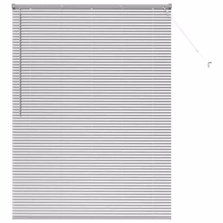 Persiana veneciana de aluminio vidaXL en color plateado, An/Al: 175 x 135 cm, 25 mm