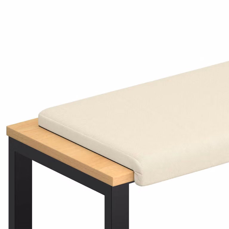 Cojín de banco vidaXL en terciopelo texturizado color beige con base antideslizante, Profundidad: 35 cm