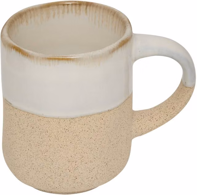 Taza de espresso Kate de Atmosphera en cerámica blanca y beige de 10 cl