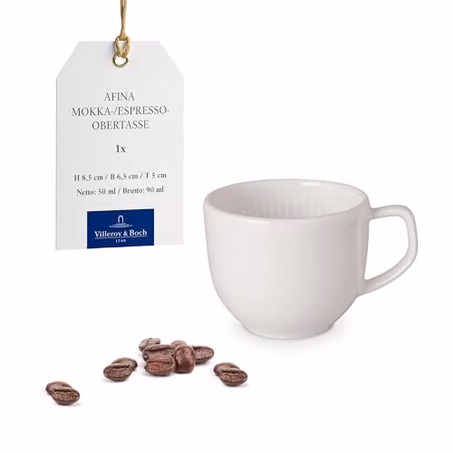 Taza de espresso Afina de Villeroy & Boch en porcelana blanca de 50 ml