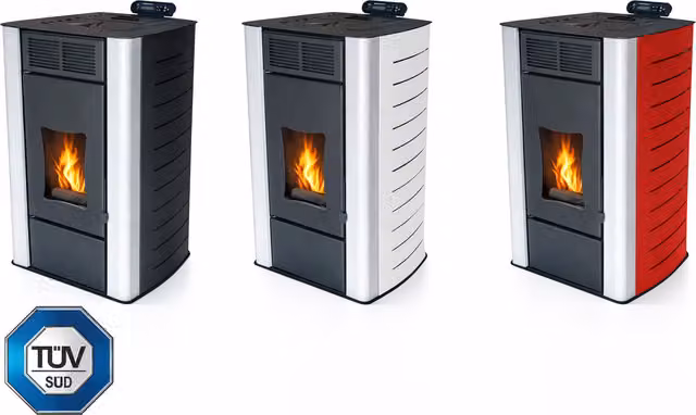 Estufa de pellets hidro Bafa de 18kw para calefacción central con control por wifi y app, depósito de 40 kg y capacidad de hasta 300m³
