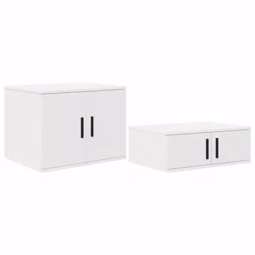 Armario de almacenamiento moderno Helloshop26 de madera para salón o comedor, color blanco, An/P/Al: 127 x 41 x 40 cm