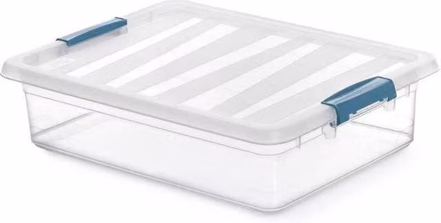 Contenedor multiusos Katla de Domoliving con tapa, transparente, An/P/Al: 39 x 29 x 10,5 cm, capacidad 8 l