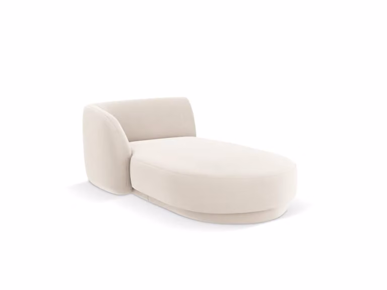 Sofá Chaise Longue en Forma de L de Micadoni Home con Terciopelo Beige Claro y Ángulo Izquierdo