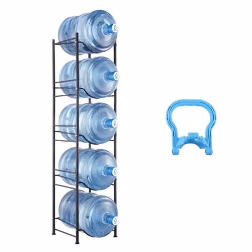 Soporte para jarras de agua VEVOR de 5 niveles en metal color negro, An/P/Al: 33.2 x 33.0 x 135.5 cm