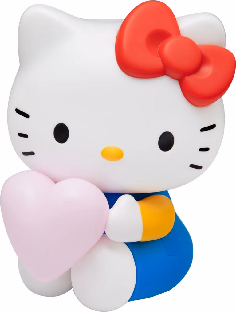 Lámpara de noche decorativa Hello Kitty de Paladone en azul y blanco para habitación infantil, funciona con pilas