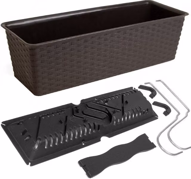 Caja de balcón Ratolla de Deuba en color marrón, An/P/Al: 49 x 16 x 17,5 cm