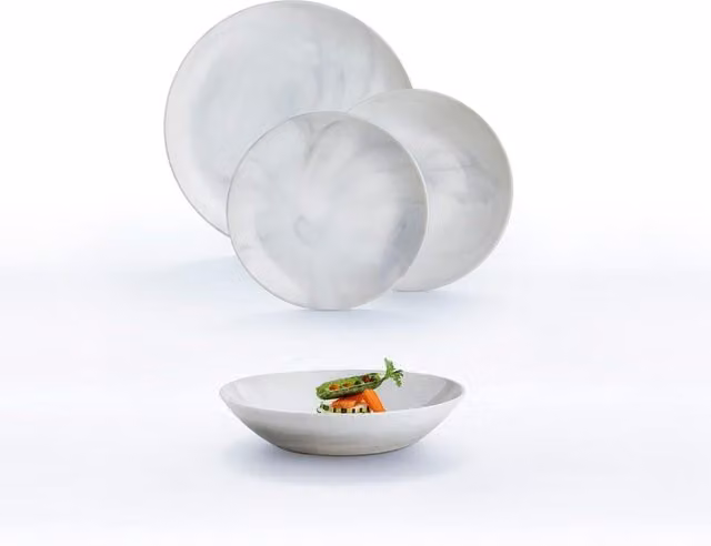 Vajilla de cristal Luminarc Diwali Granit Marb de 18 piezas en color gris para 6 personas