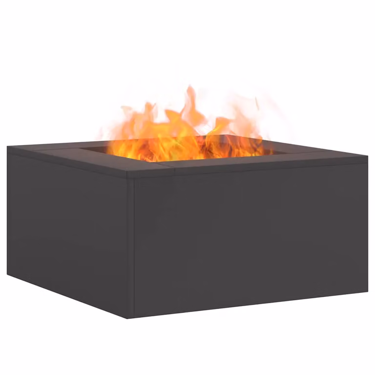 Tazón de fuego vidaXL en acero negro An/P/Al: 60 x 60 x 30 cm