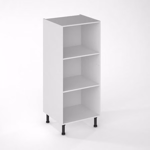 Mueble de cocina tipo semi columna Alvic en color blanco mate con puertas y estante abierto, An/P/Al: 60 x 58 x 130 cm