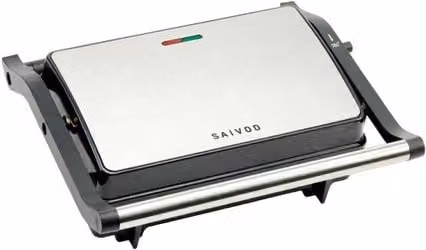 Grill de sobremesa Saivod Y-8831 con apertura de 180 grados en color plata