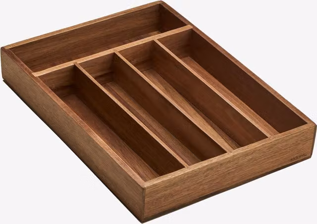 Cubertero de madera de acacia Aurelin de Sklum, color marrón, An/P: 35 x 25 cm