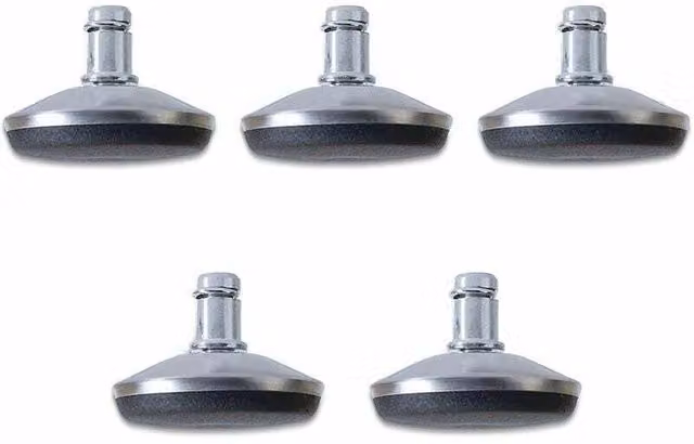 Ruedas giratorias de repuesto LIIYIELA para sillas de oficina con base fija y vástago de 11 mm, color gris y plata en metal y plástico