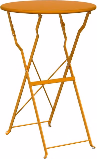 Mesa de bistró SYFAX redonda de metal color amarillo An/P/Al: 50 x 50 x 71 cm