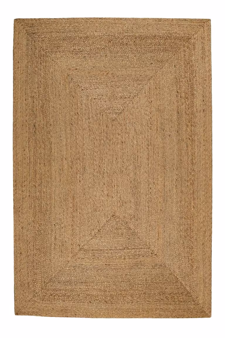 Alfombra de yute Green Loop de color beige, tejida a mano y de estilo rústico, An/P: 80 x 150 cm