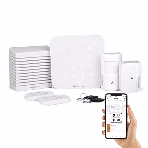 Kit de alarma inalámbrica SCS Sentinel con conexión Wi-Fi y GSM 4G en color blanco