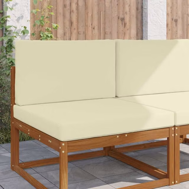 Set de 2 cojines cuadrados para sofá de exterior vidaXL en poliéster color beige, 80 x 80 cm