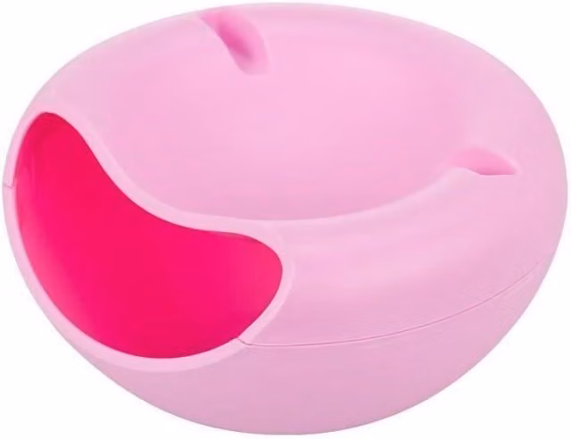 Plato para frutos secos Vitata rosa con soporte para teléfono y doble capa para niñas