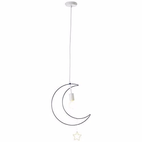 Lámpara de techo LED Brilliant Ezra 99105/40 en color azul y blanco para habitaciones infantiles o cocina