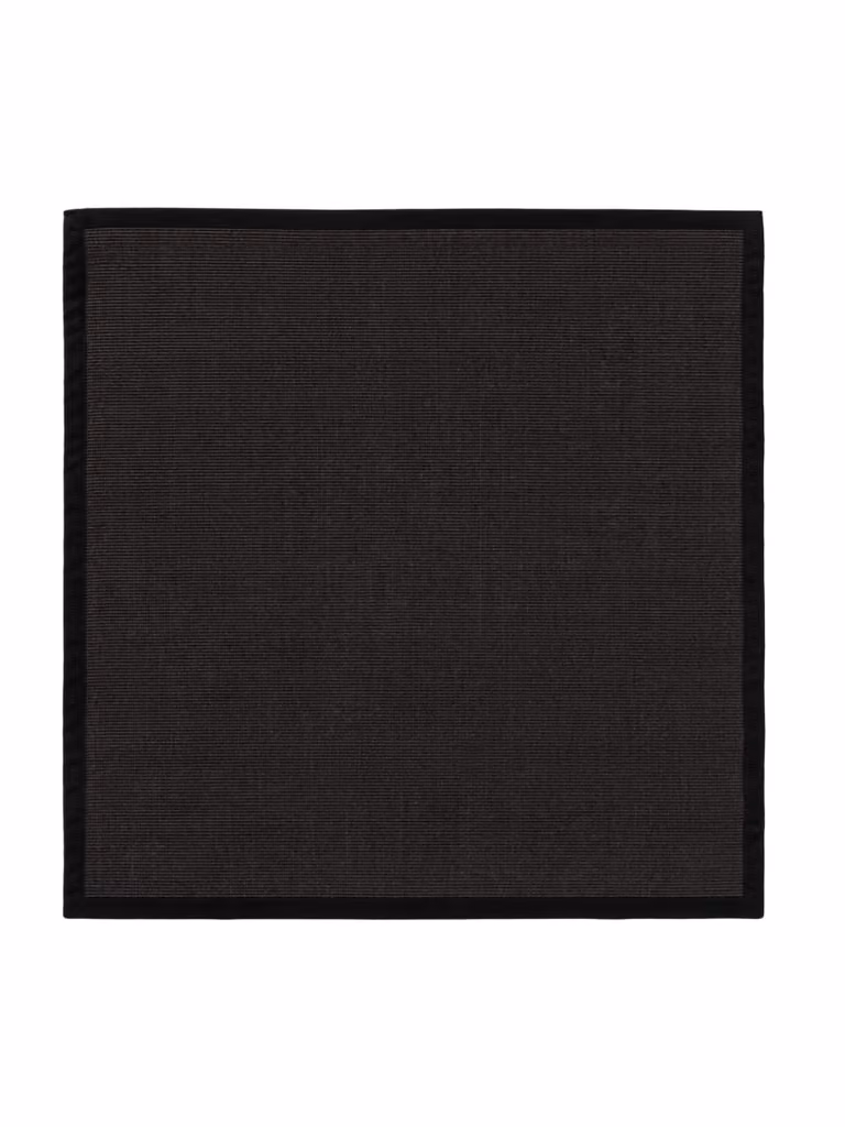 Alfombra de sisal y yute Benuta color negro de 200 x 200 cm