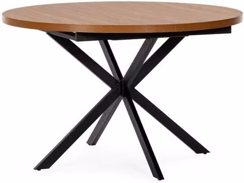 Mesa redonda extensible Murano efecto nogal en color marrón y negro para comedor o cocina