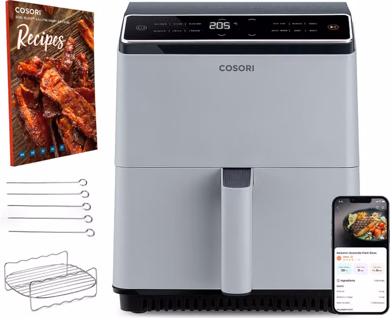 Freidora de aire Cosori Dual Blaze XXL de 6,4 litros con pantalla digital, color gris