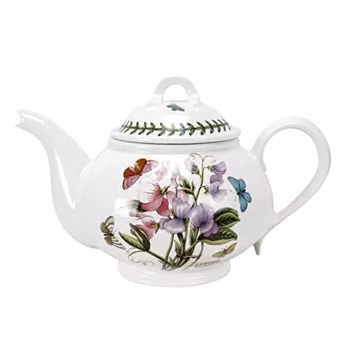 Tetera Portmeirion Botanic Garden de porcelana con diseño floral multicolor y blanco de 1,1 l
