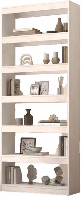 Estantería divisor de espacios vidaXL de madera de pino blanca An/P/Al: 80 x 30 x 199,5 cm