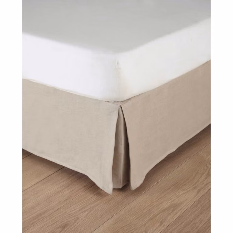 Cubresomier de algodón y lino lavado Maison du Monde color beige de 180 x 200 cm