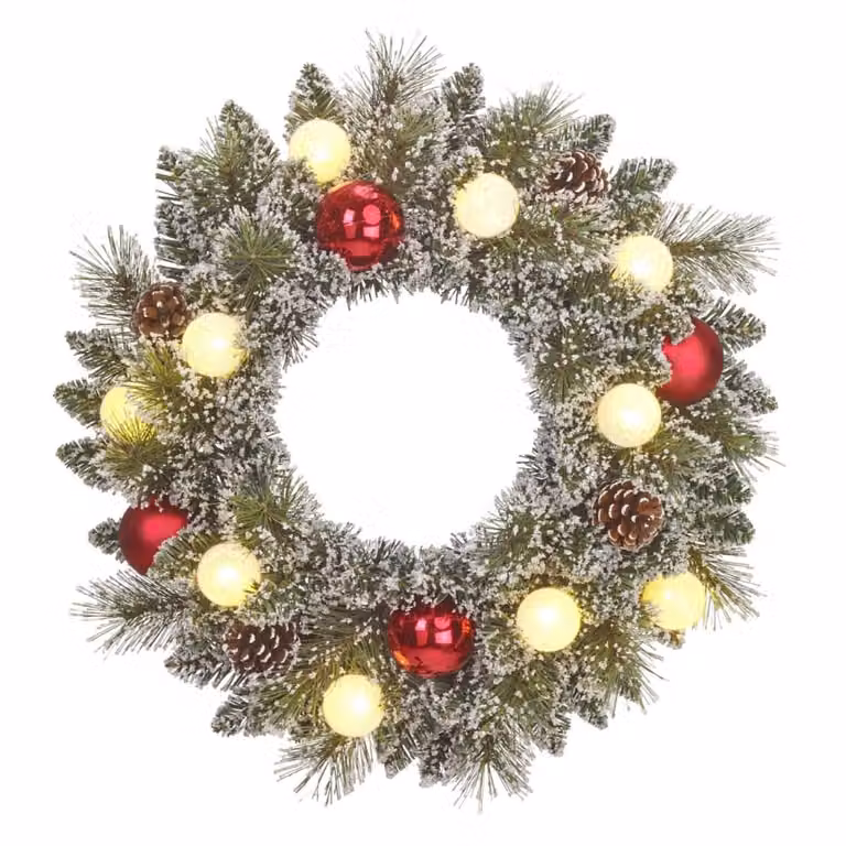 Corona decorativa Kaprun de Black Box Trees en color verde, An/P/Al: 45 x 45 x 10 cm