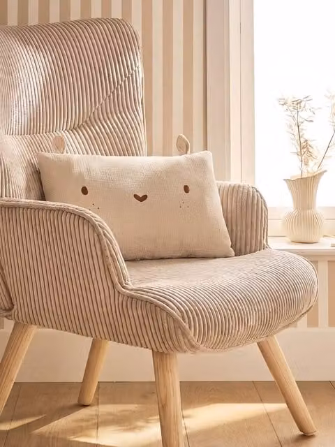 Funda de almohada de conejito Vertbaudet para bebé, color beige, de algodón, An/P: 40 x 60 cm