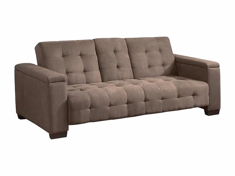 Sofá cama clic-clac Devonshire de 3 plazas en microfibra marrón An/P/Al: 218 x 94 x 88 cm