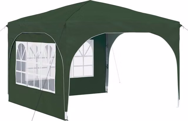 Carpa plegable SYFAX para fiestas en color verde, An/P/Al: 290 x 290 x 245 cm