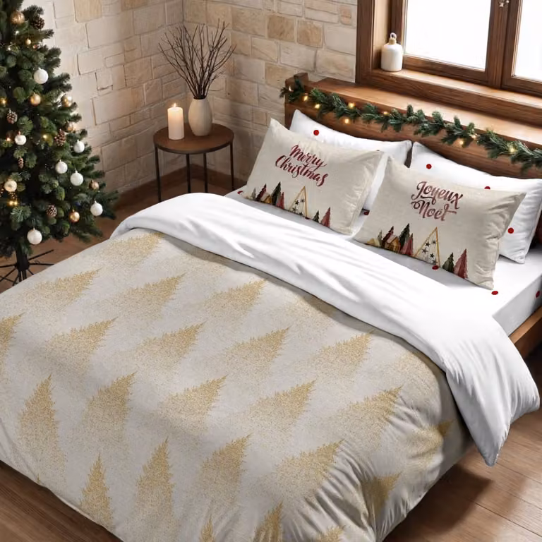 Funda nórdica de Navidad Decolores Home multicolor en poliéster, An/P/Al: 220 x 200 x 220 cm