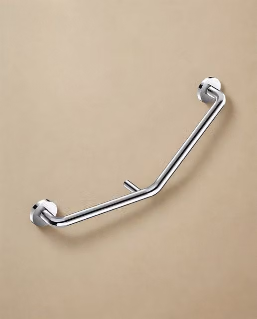Asidero de baño angulado Cosmo Architect Cosmic de acero inoxidable color plata cromado para montaje en pared derecha 135º
