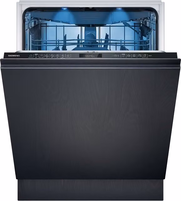 Lavavajillas integrable Siemens iQ500 SX65ZX17CE color negro con 14 servicios, tecnología Zeolite, WiFi y Smart Home, An/P/Al: 60 x 60 x 86,5 cm