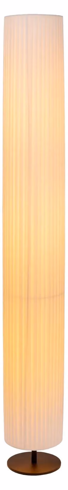 Lámpara de pie Lucide FOLD moderna con pantalla cilíndrica de tejido en color beige y estructura de metal con iluminación LED de luz blanca cálida