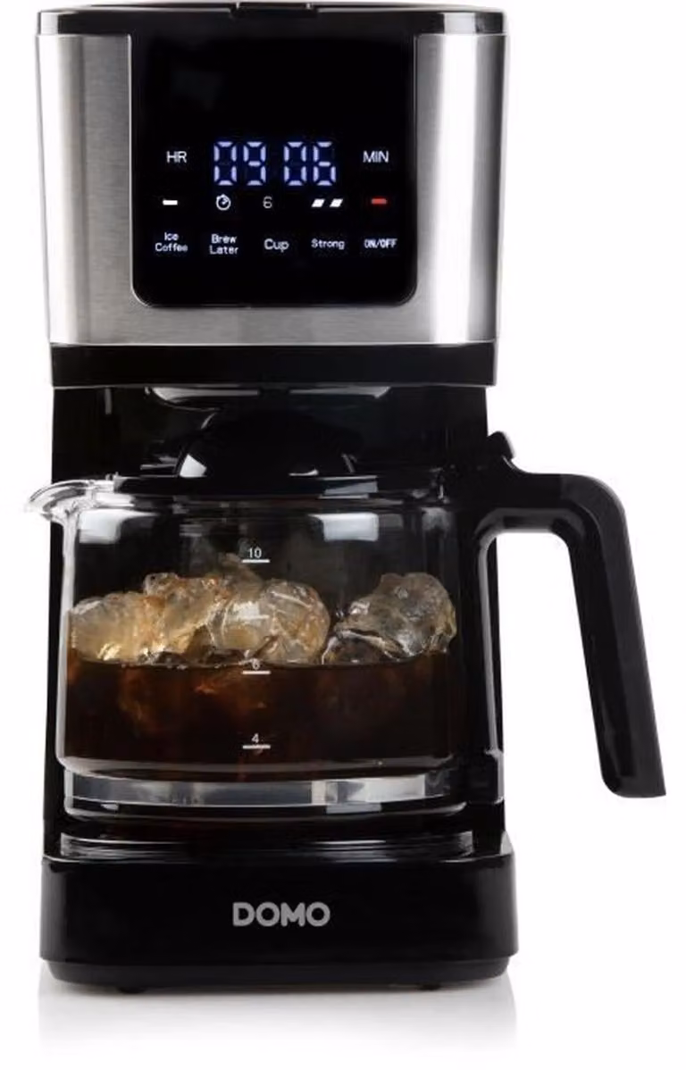 Cafetera de goteo Domo My Favourite de 1,25 litros para café molido, 900 W, color negro