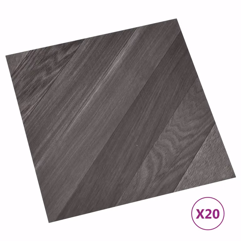 Tablones de suelo autoadhesivos vidaXL con efecto madera, color gris, 30,5 x 30,5 cm