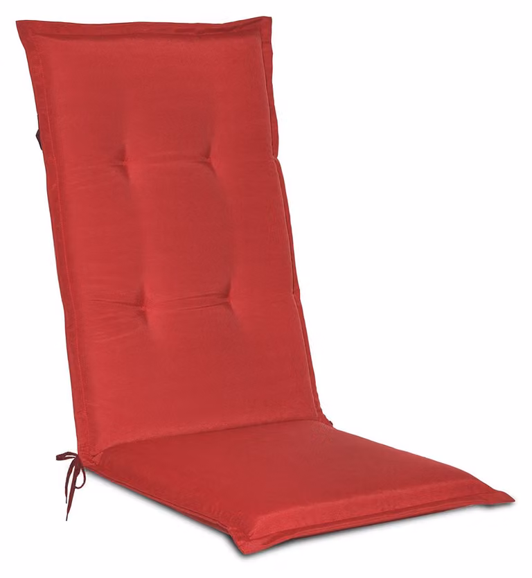 Cojín para silla de jardín Beautissu modelo Loft HL, color rojo, An/P/Al: 120 x 50 x 6 cm