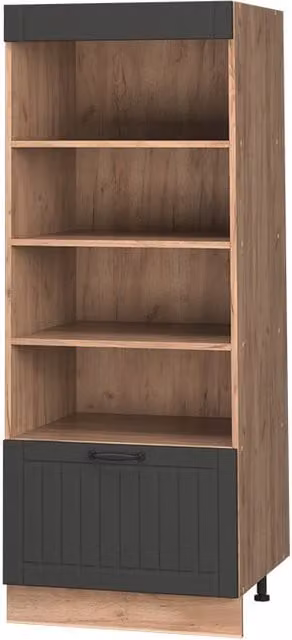 Estantería de cocina Vicco Fame-Line en gris oscuro y roble dorado, An: 60 cm, Al: 153,6 cm, P: 58,1 cm