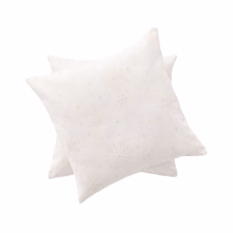Lote de 2 fundas de cojín Gamusi de Navidad con diseño de estrellas en jacquard de algodón, color blanco y oro, 45 x 45 cm