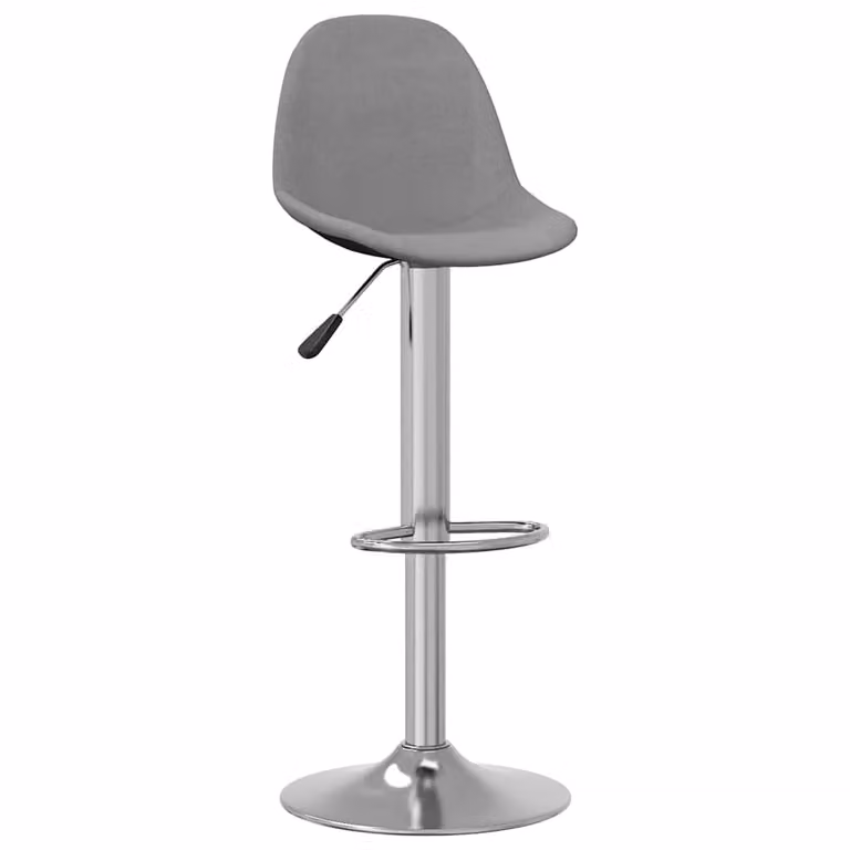Set de 2 taburetes de cocina modernos vidaXL en tela gris y metal plateado
