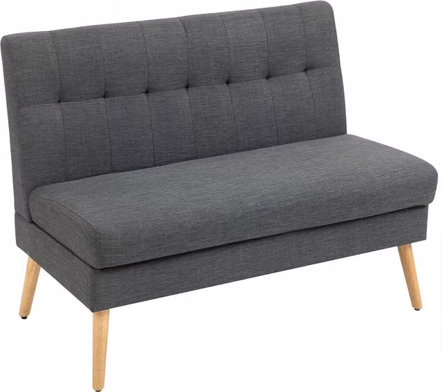 Sofá de 2 plazas HOMCOM estilo Chesterfield con respaldo capitoné y patas de madera en color gris
