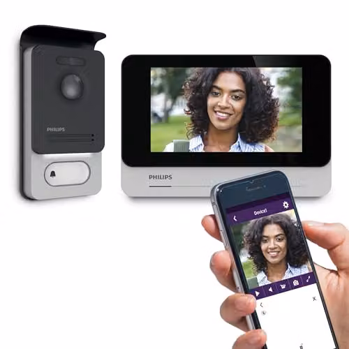 Videoportero WiFi Philips WelcomeEye Connect 2 de color gris con pantalla de 7 pulgadas y App