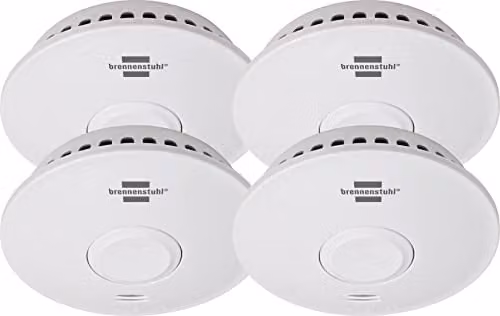 Set de 4 detectores de humo Brennenstuhl RM L 3101 inalámbricos con batería de 10 años, color blanco