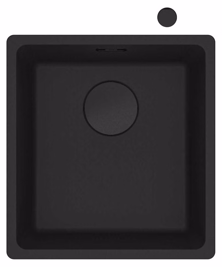 Fregadero encastrado Franke Maris de fragranite color negro con mando giratorio MRG 210-37 An/P/Al: 43,3 x 40,3 x 40,3 cm