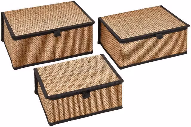 Lote de 3 cestas Stemy de 5five en colores negro y beige, An/P/Al: 25 x 30 x 33,5 cm