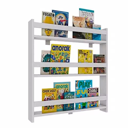 Estantería infantil de pared Kidos de VCM en madera color blanco An/Al/P: 70 x 80 x 10 cm
